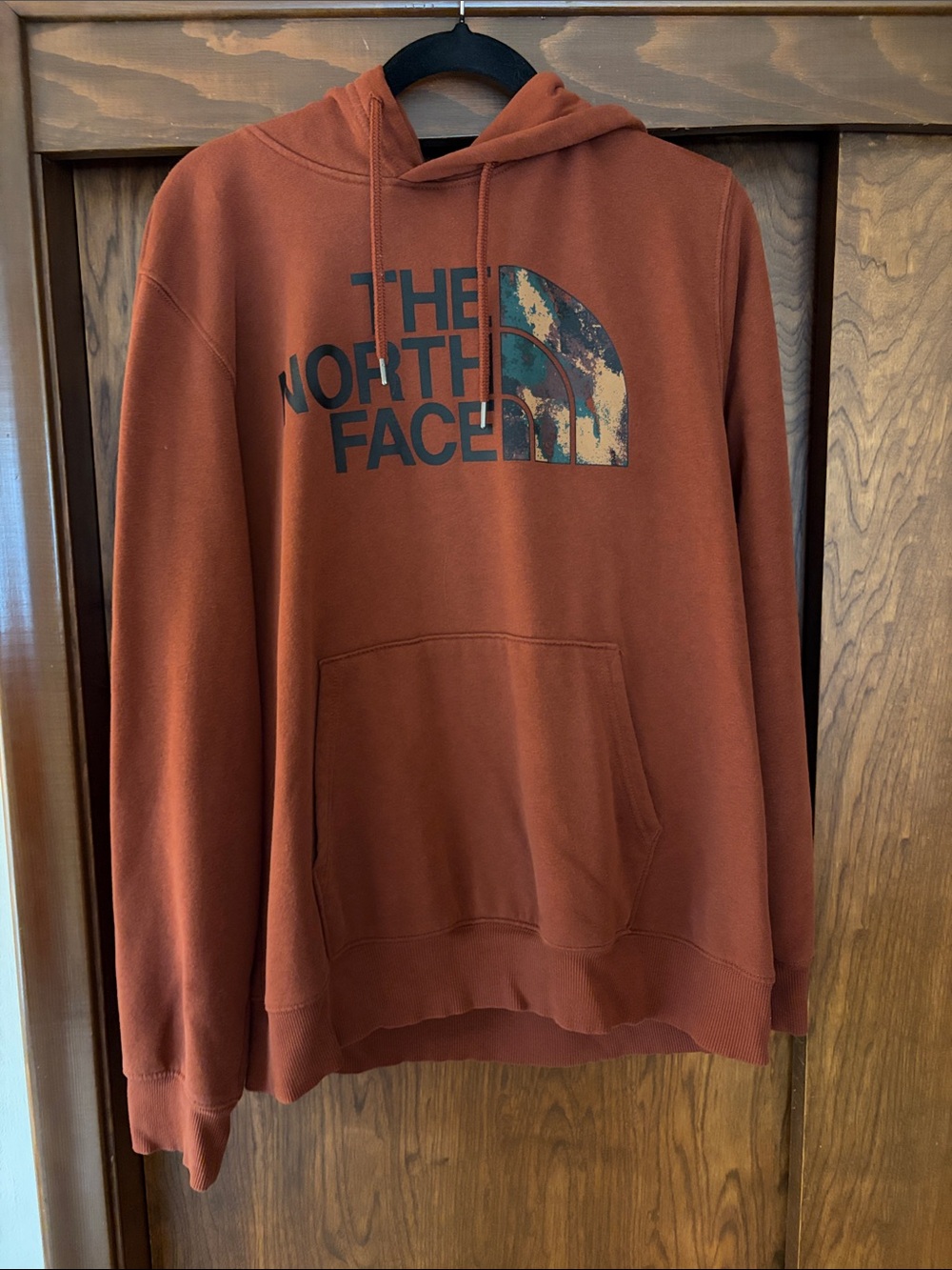 The North Face Men's Burnt Orange Pullover Hoodie with Logo